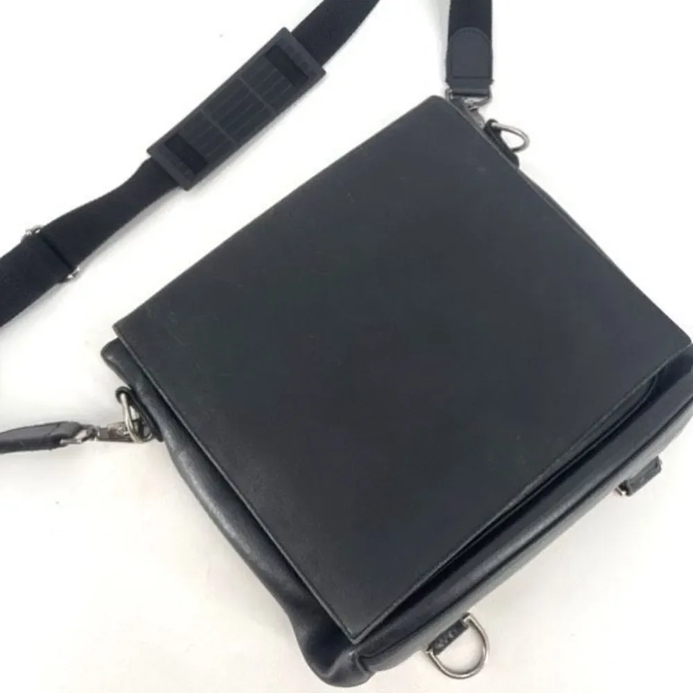 Vintage Village Tannery‎ By Sevestet Men's Large Black Leather Messenger Bag